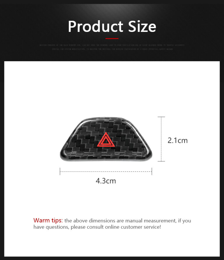 Chevrolet Carbon Fiber Dangerous Sign Button Cover For Camaro