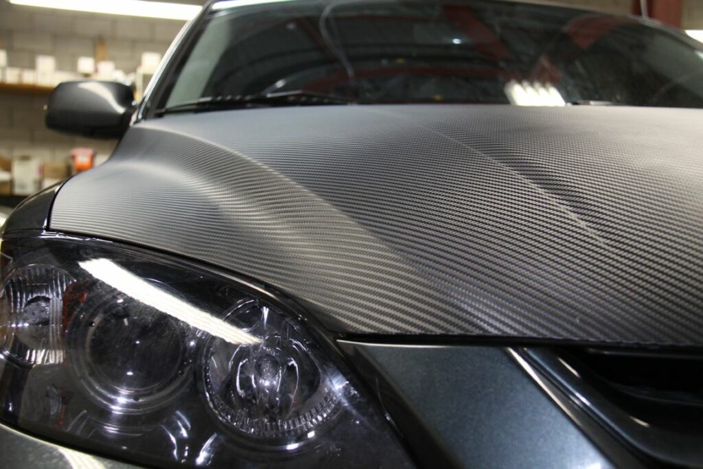 carbon fibre hood detail