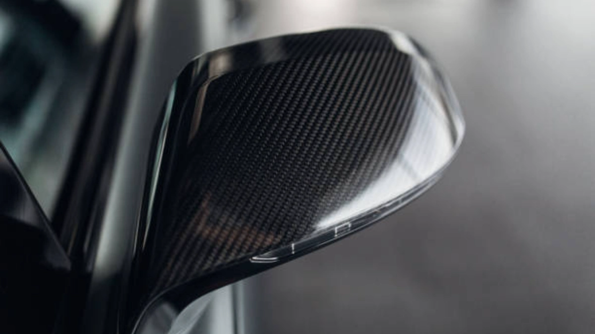 Modern sports car carbon rearview mirror