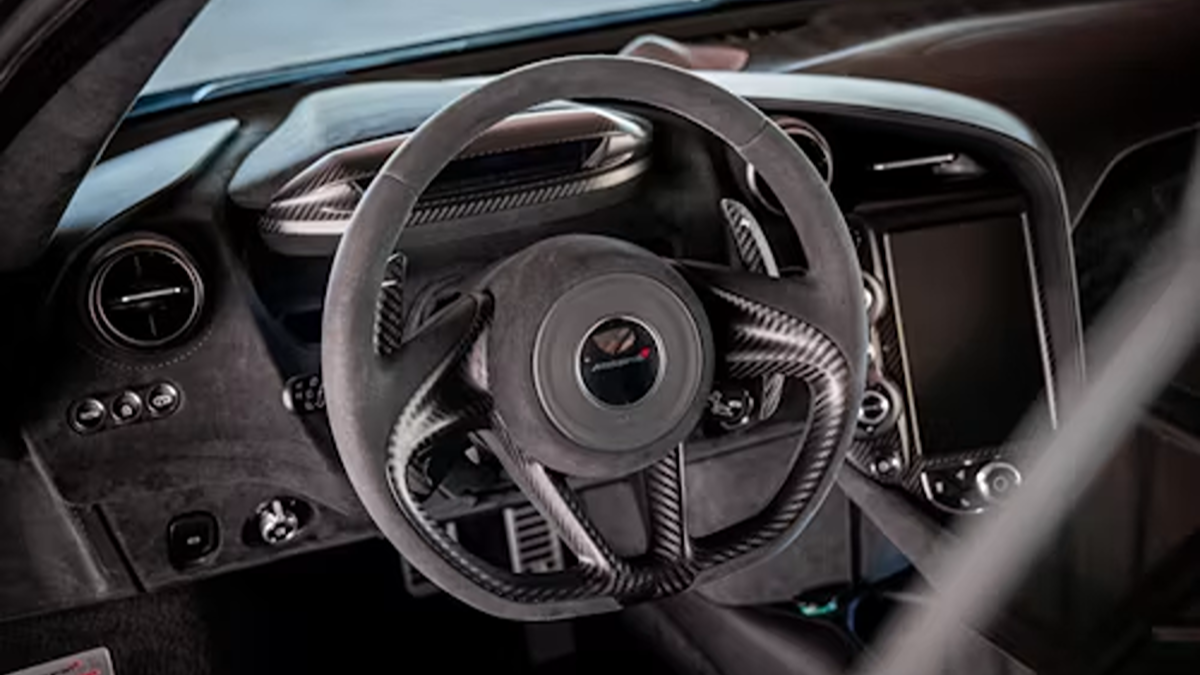 black and silver steering wheel carbon fiber parts